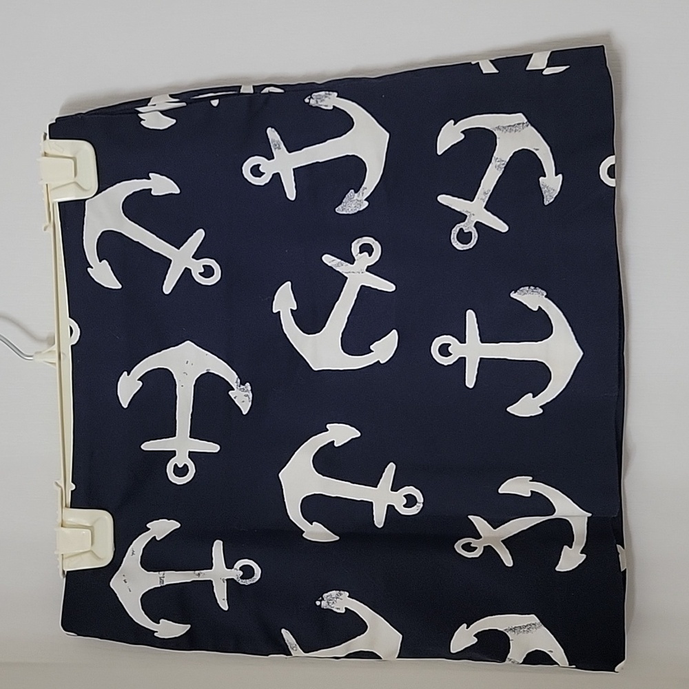 J. Crew Size 2 Stretch Nautical Navy Blue w/ Distressed White Anchor Print Skirt